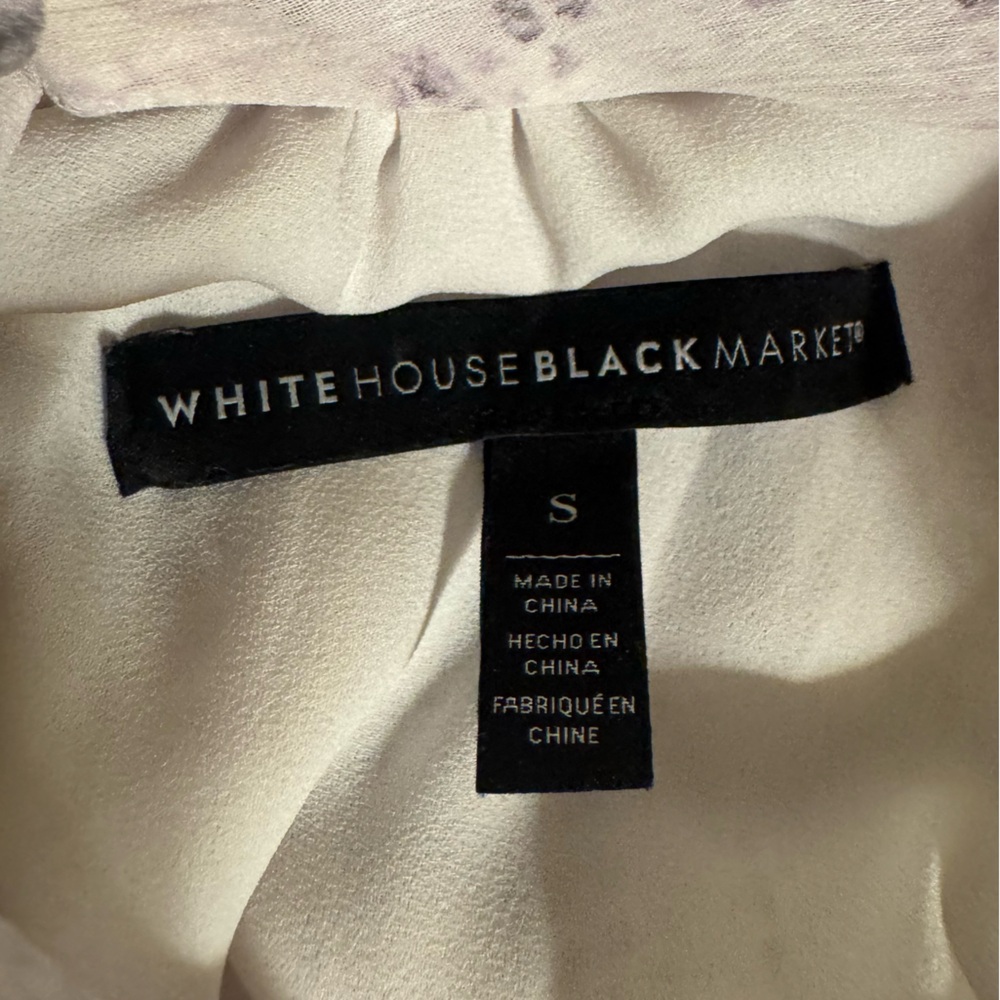 White House Black Market purple and white snake skin halter top - removable bow - Picture 10 of 14